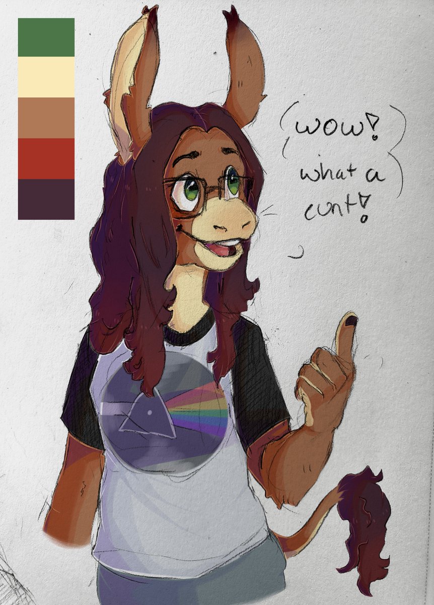 @roscoeplasmosis drew me a donkey sona and I colored the sketch with the palette they gave me shaking and crying rn I love her 