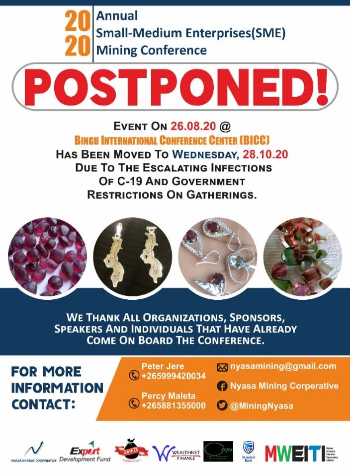 MiningNyasa's tweet photo. The Artisanal & Small-scale Miner has to survive even in this pandemic, hopefully it will be safe to hold the event on 28 October 2020 @undpmalawi @EUinMalawi @Irish_Aid @LAZARUSCHAKWERA @SKChilima https://t.co/tCKsVKEDya