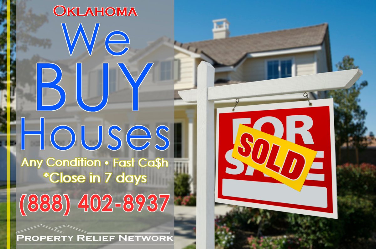 PropertyRN's tweet photo. #SELL it to us! Get a FAST #CASH... Together WE can find a solution.

WE BUY HOUSES OKLAHOMA!

Call Us: (888) 402-8937
https://t.co/kRvRTZKqqs
#WeBuyHouses #Oklahoma #AnyCondition
#PropertyReliefNetwork #SellEasy #FastCash https://t.co/ZVLeZLUzgB