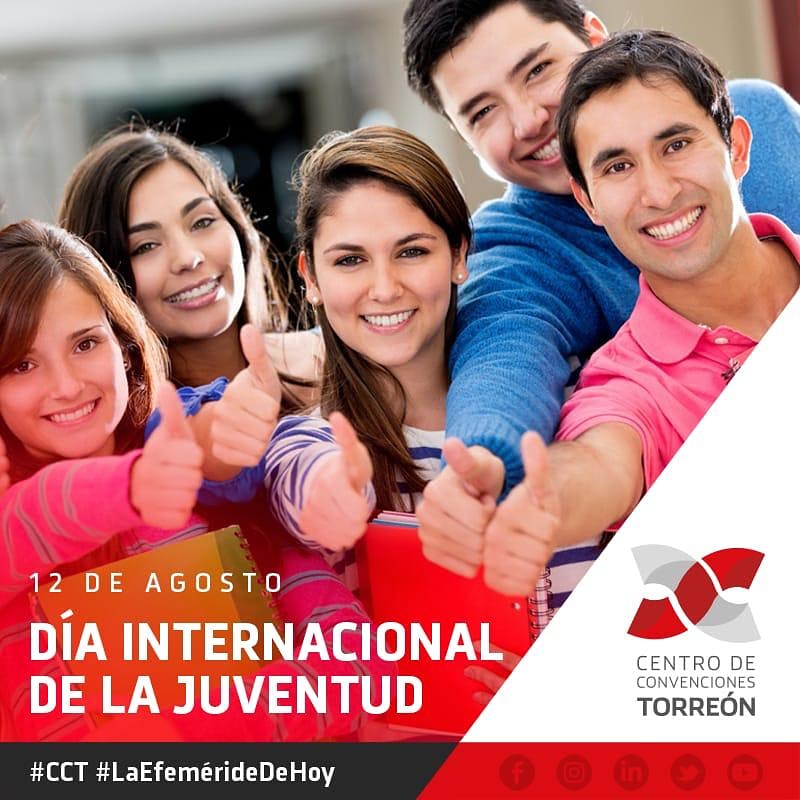 CCTorreon's tweet image. 𝙇𝙤 𝙞𝙢𝙥𝙤𝙧𝙩𝙖𝙣𝙩𝙚 𝙙𝙚 𝙡𝙖 𝙅𝙐𝙑𝙀𝙉𝙏𝙐𝘿, no es como conservarla, si no como vivirla y disfrutarla.¡𝗙𝗲𝗹𝗶𝗰𝗶𝗱𝗮𝗱𝗲𝘀 𝗮 𝘁𝗼𝗱𝗼𝘀 𝗹𝗼𝘀 𝗷ó𝘃𝗲𝗻𝗲𝘀 𝗲𝗻 𝘀𝘂 𝗱í𝗮! #DíaInternacionalDeLaJuventud #CentroDeConvencionesTorreón