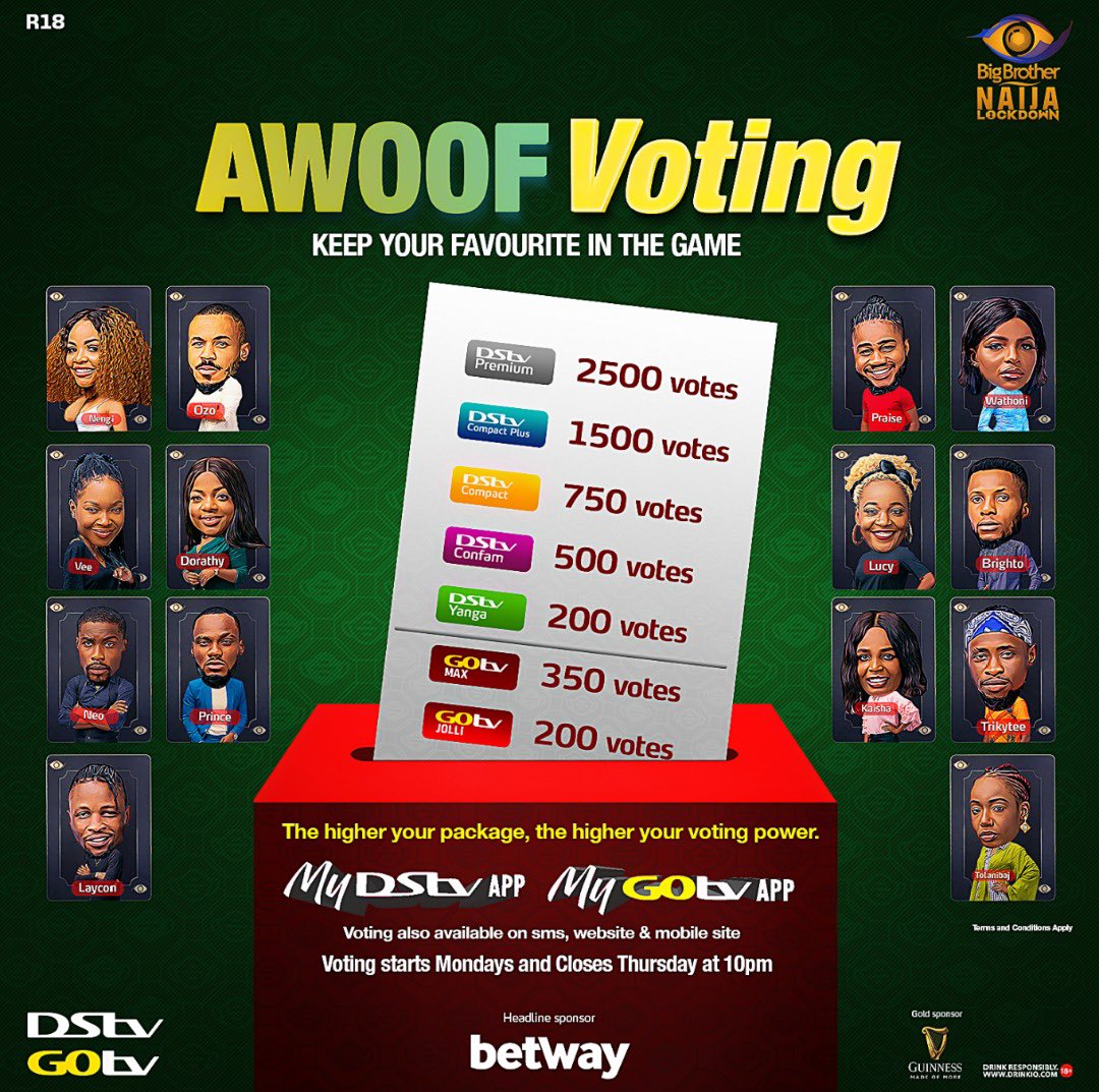 So this is the trick, If you Vote using the #MyDstvApp or #MYGOtvApp you will be entitled to more votes based on your package. 

I actually love this year's voting strategy, It is stress free. 

I am not done, Keep following..