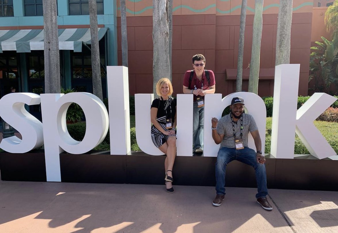 unfoldmybrain's tweet photo. Missing this💕#splunkconf18 #splunk #hurricanelabs Pic featuring yours truly, @TomKopchak, & our cool coworker Mark :) https://t.co/Q4WB3akCDp