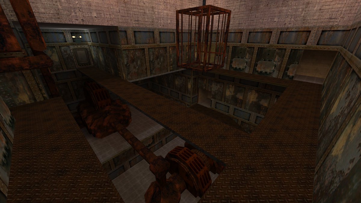 With_Freeman's tweet photo. The Ichthyosaur's pool with all the water removed. The bottom part of the room has a pair of generators/turbines and also has some stairs and ramps.
#hl #hl1 #halflife #halflife1 #goldsrc #goldsource #RetroGames https://t.co/tszJyKA5PS