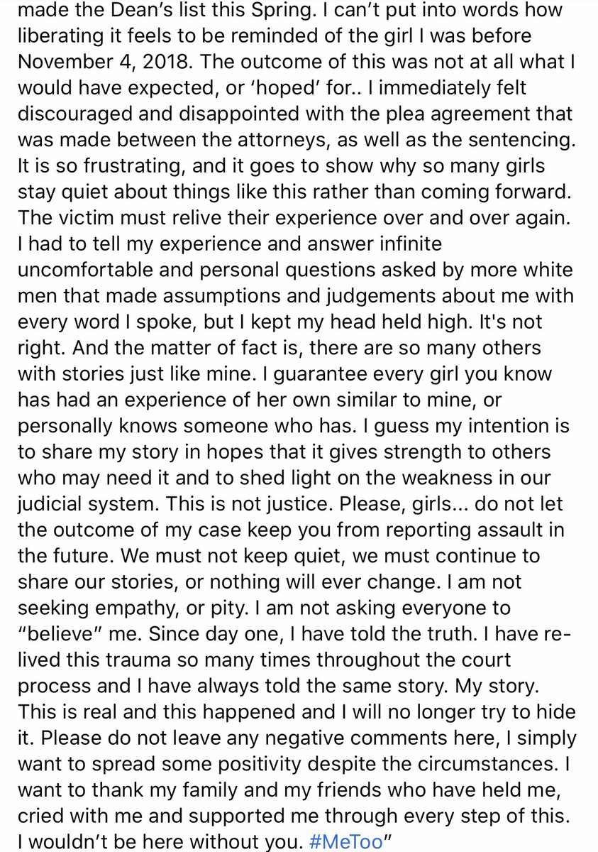 Kaitlyn_Cast's tweet photo. i feel people need to see Calley’s story on twitter as well. The sad truth of sexual assault regarding our justice system is awful, but do not let it detour you from telling your story. https://t.co/XMptid20mJ
