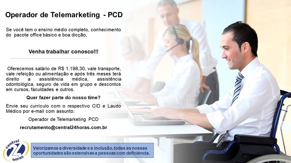 central24h's tweet photo. #trabalheconosco #oportunidadetelemarketing #callcenter #pcd #central24horas https://t.co/aedk38V17a