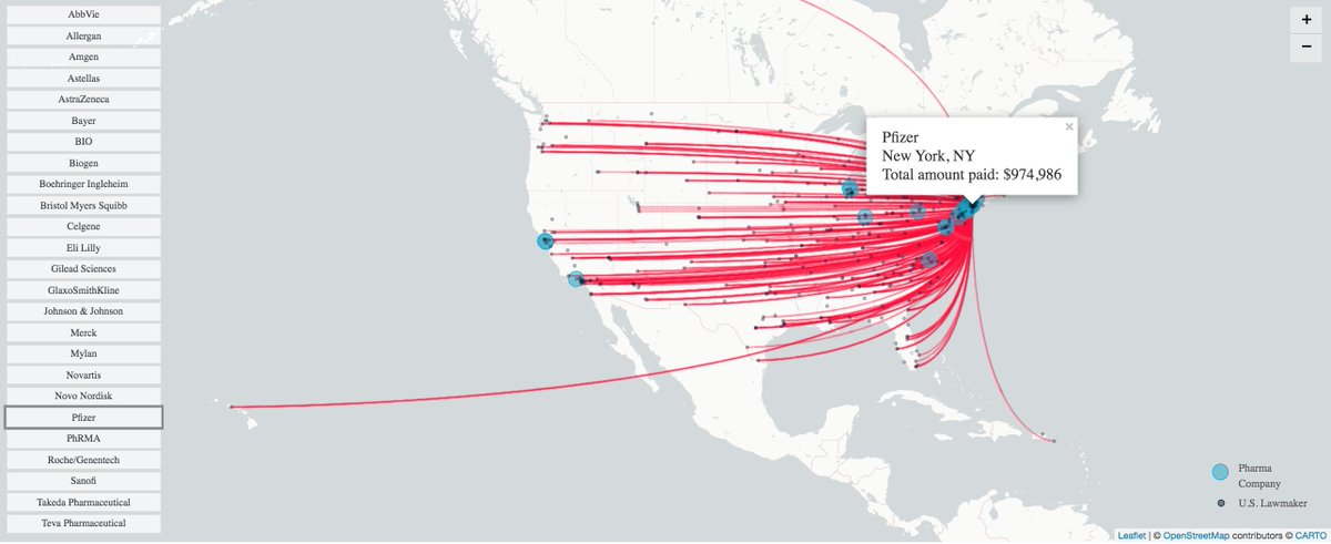heatinformatics's tweet photo. The array of connections between lawmakers and the #pharma companies they regulate in America | @statnews https://t.co/WLAXkgwJm1 https://t.co/XbYx74PVd2