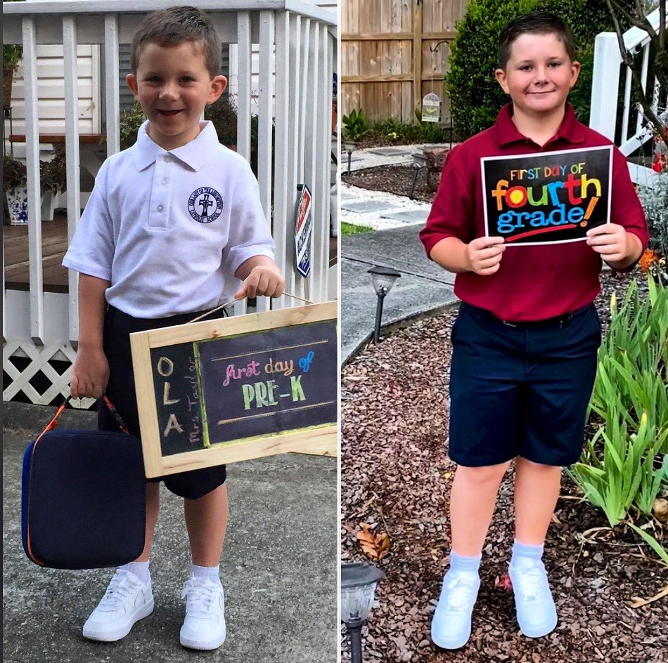 ronnierobjr's tweet photo. 5 year time lapse, and 1st day of 4th grade at @OLASchoolATL π π π«
#DrewRob https://t.co/Yb6Kh4mKSM