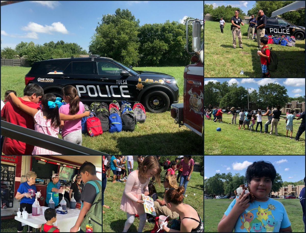 JoyInTheCause's tweet photo. Outreach back to school bash with the TPD!  Backpacks filled with many items including school supplies to 200 children! Thankful for the sponsors to make these moments happen! https://t.co/DmDuxWjVrj