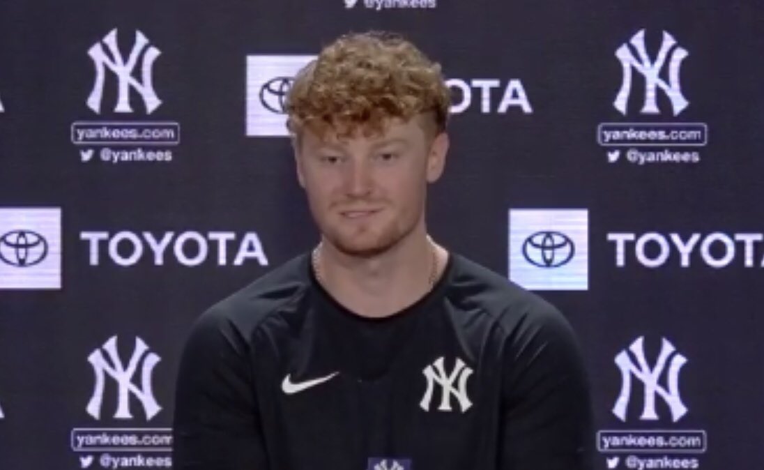 BryanHoch's tweet photo. Clint Frazier: “I feel like I’m the best player now that I’ve ever been. I’m ready to show it off.” #YankeesZoomRoom https://t.co/rdwucO3n7j
