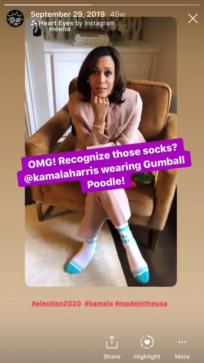 Flashback to fall 2019 and <a href="/kamalaharris/">Kamala Harris</a> in our The Future Is Female socks...

Who else loves the sound of ceilings breaking? 👊💣

Congratulations, Senator Harris!!

📸 <a href="/meena/">Meena Harris</a>

#kamalaharris #womeninleadership