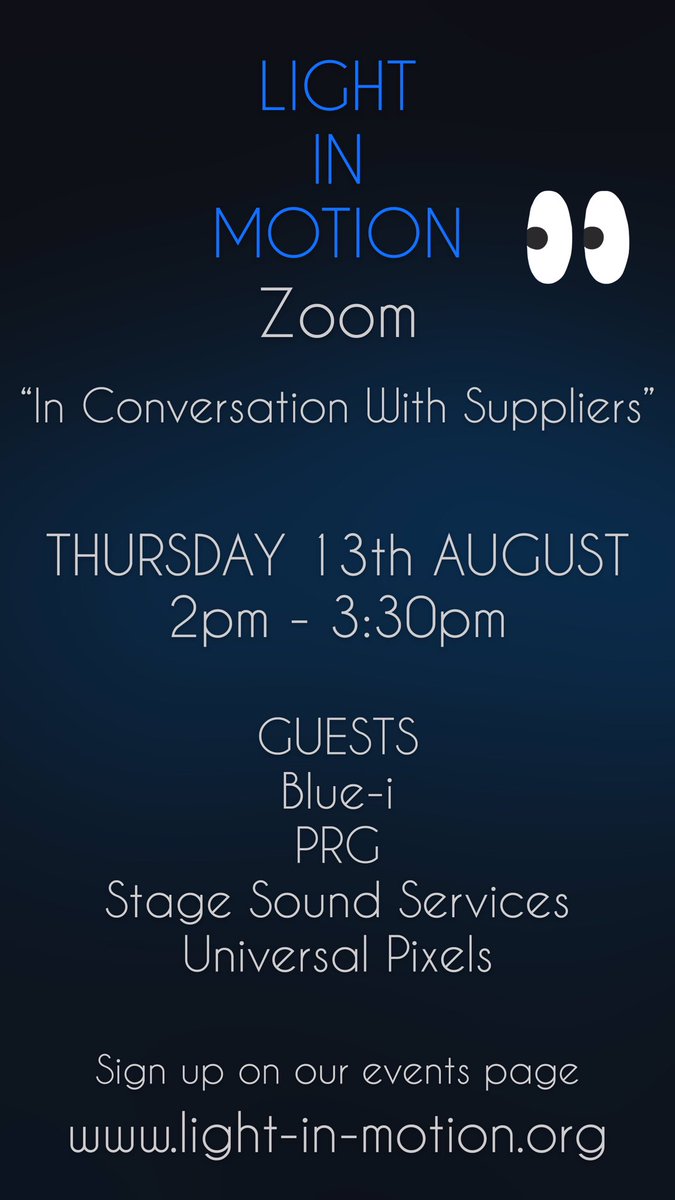 Come and join in with the conversation. 
light-in-motion.org/events