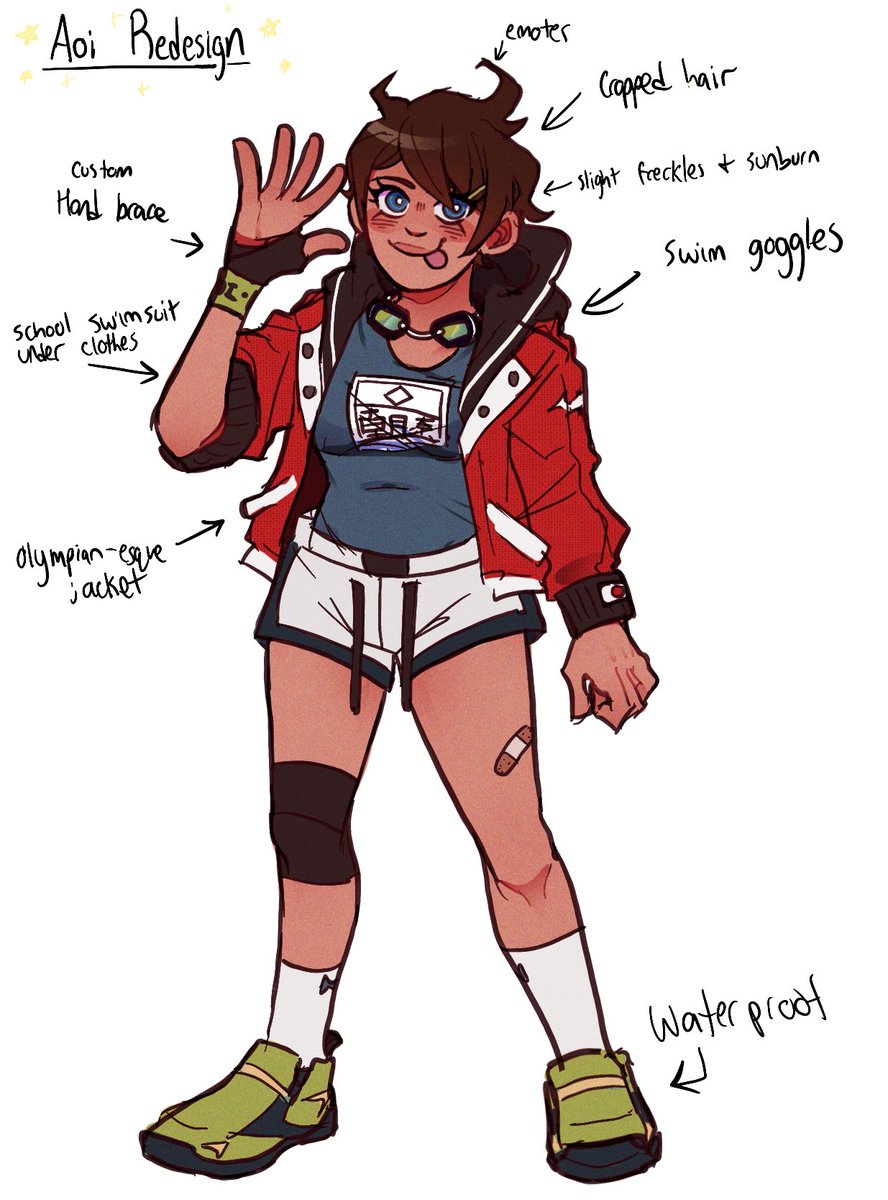 _T0BE_'s tweet image. here’s my take on an Aoi redesign no 1 asked for #danganronpa #dgr