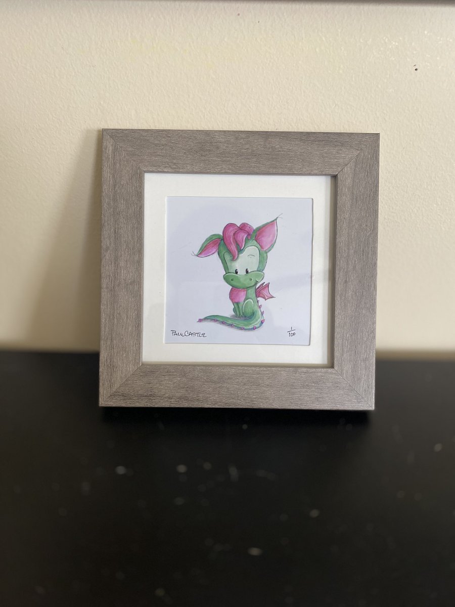 KeepRuminating's tweet photo. My precious little Dragonfruit. (I really do need to get my tattoo appointment!) Created by the amazingly talented @PCastleStudio #PaulCastleStudio 💚💗. Isn’t he the cutest?! 🐉 https://t.co/x4kBBMnnfP