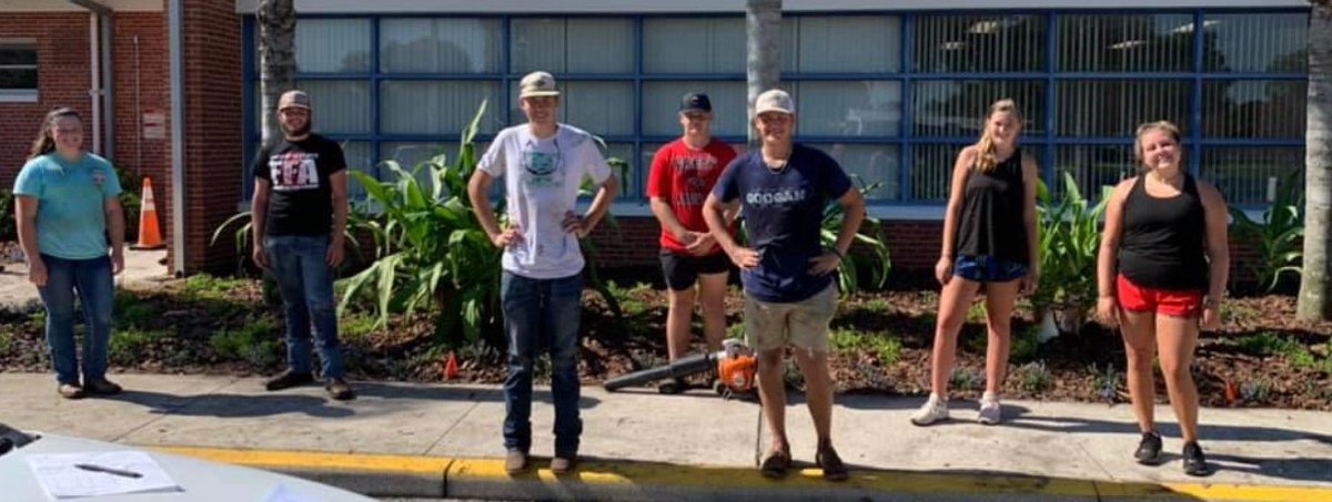Thank you, Strawberry Crest FFA for joining us with our Campus Beautification Project! #MarshallPride #CommunityStrong