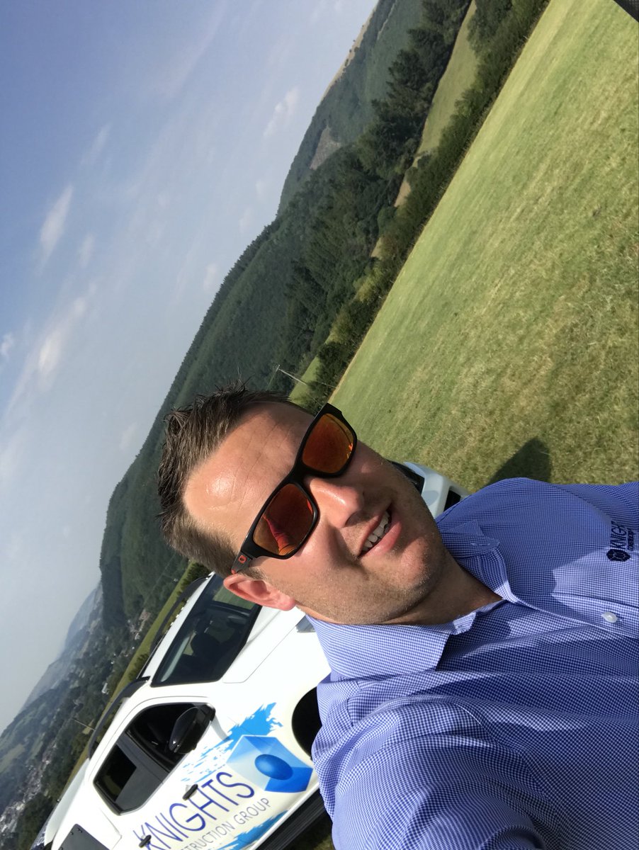 Was far too hot to be surveying a site this afternoon 15000sqm wearing chinos and a shirt! Check out them views ⁦<a href="/Knightsconcrete/">Knights Construction Group</a>⁩ #sweating