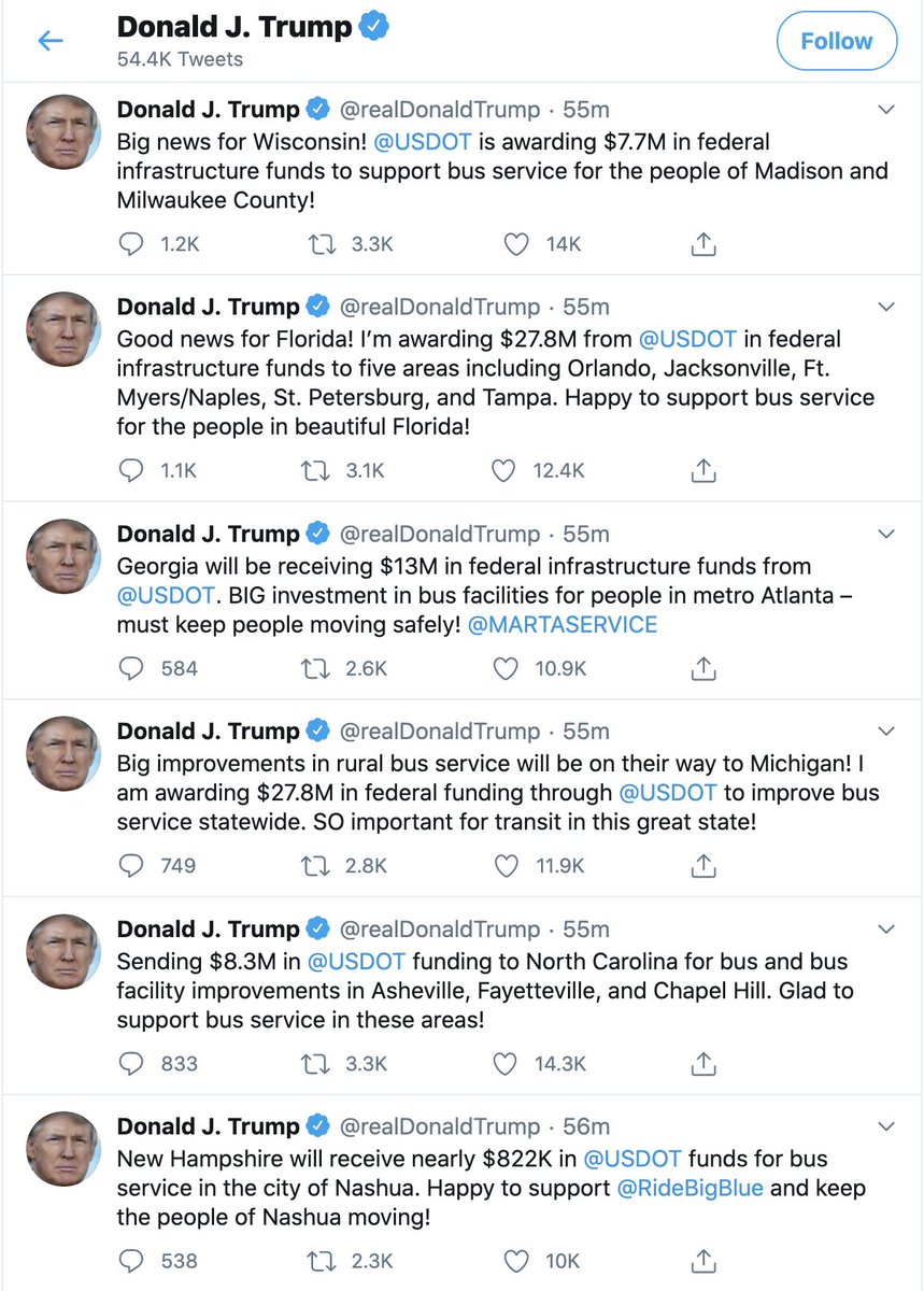 pbump's tweet image. Trump's feed has briefly shifted to The Pork Report.