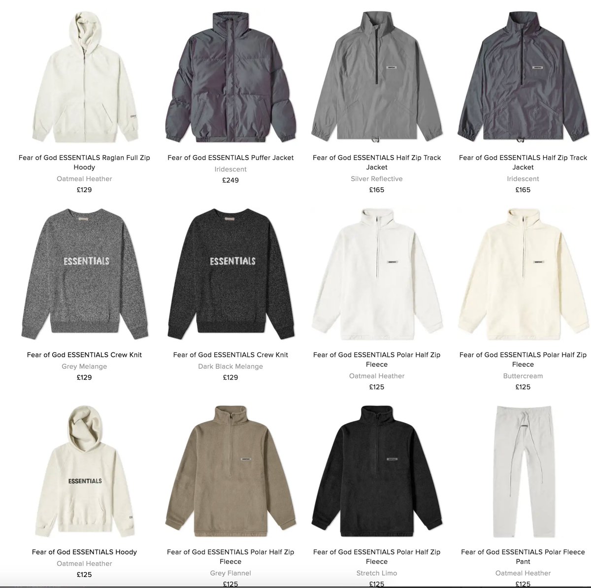 fear of god end clothing