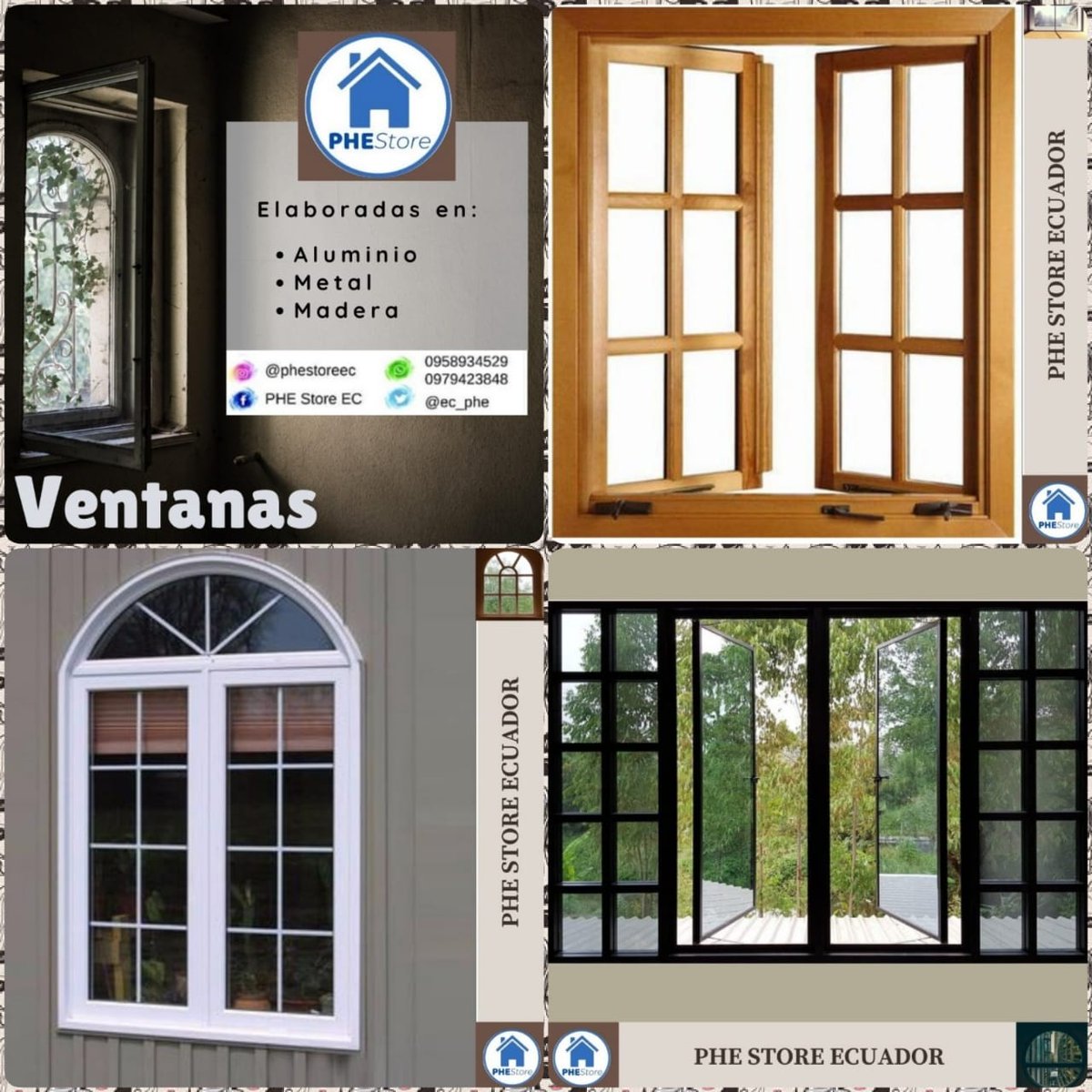 ec_phe's tweet photo. Ventanas - PHE Store EC
Elaboradas en:
🔝Aluminio.
🔝Metal.
🔝Madera.
NOTA:
▶️Se realizan trabajos a las medidas requeridas por el cliente. (Precios varían según dimensiones y materiales).
▶️Ofrecemos proforma GRATIS.
#Home #collection #ventanas #aluminio #metal #madera #PHEStore https://t.co/QUAUoEPd20