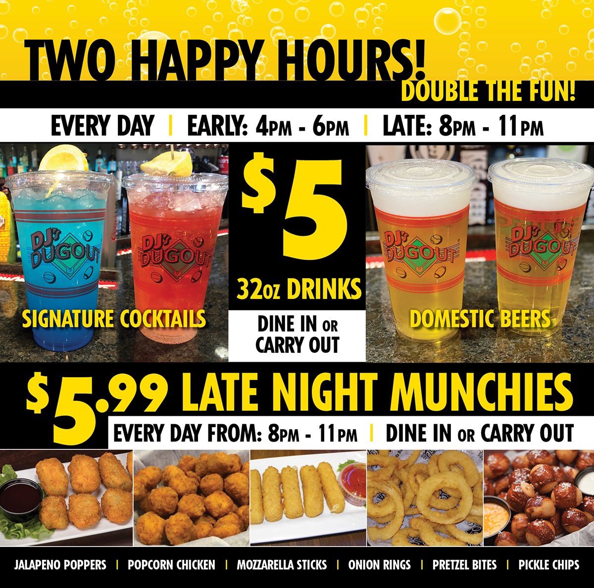 HAPPENINGS DJ's Dugout Sports Bar