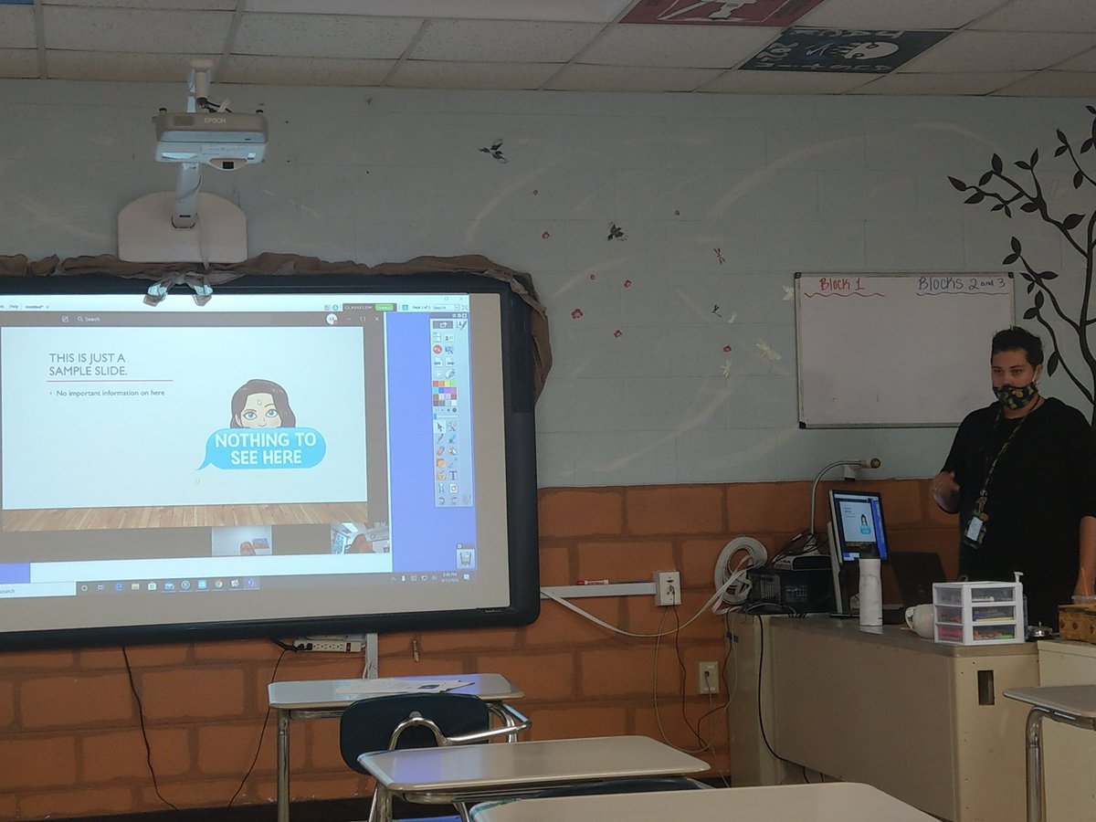 HMSIndian's tweet photo. @HMSIndians Kaylee Burton helps train our crew on Schoology and related platforms. #ccsdtn #ChallengeAccepted #HMSindians https://t.co/QNw0pJtv0v