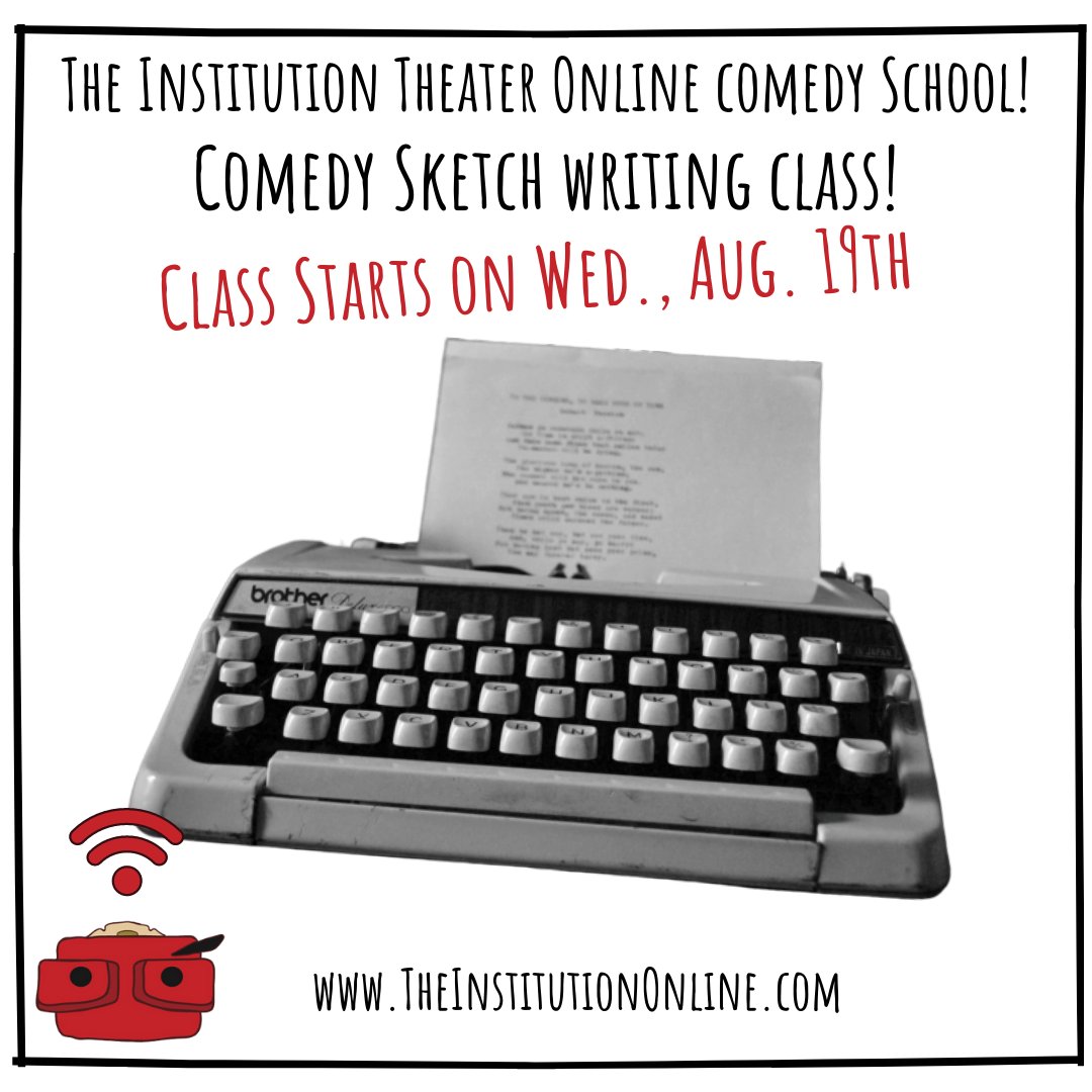 TheInstitution's tweet photo. Turn your Pandemic Experience into comedy gold! Sketch Comedy Writing, Stand Up Comedy Writing and Creating Your One Person Classes start next week! Show Payment plans available! https://t.co/kkEGZPleax #comedy #onlineclasses https://t.co/bAgQCVgXRN