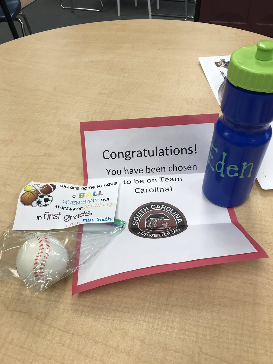 Ccsmith623's tweet photo. First Day looked a little different this year but we still had a blast getting drafted into our classroom teams @cannons_elem @SpartanburgD3 https://t.co/Kyh1O5E02c