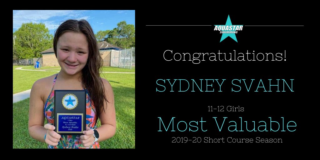 Sydney qualified to swim 5 individual events at Texas Age Group State (TAGS) in March. She qualified for finals in 1 event and swam a personal best time and scoring 4 points for Aquastar! 

Way to go Sydney! #SwimWithTheBest