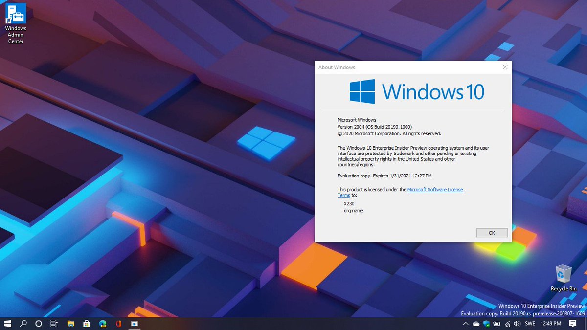 WZorNET's tweet photo. 🖥️#Lenovo #ThinkPad X230 Windows 10 Enterprise,⚗️#ActiveDevelopmentBranch🏗️#InsiderPreviewBuild /20185.1000.rs_prerelease.200731-1415/ https://t.co/nZ2qgtAceF👉🏗️#InsiderPreviewBuild /20190.1000.rs_prerelease.200807-1609/ in the 👨🔧#DevChannel🚀 formerly known as the #FastRing✌️😏 https://t.co/Zuke6X8Ugk