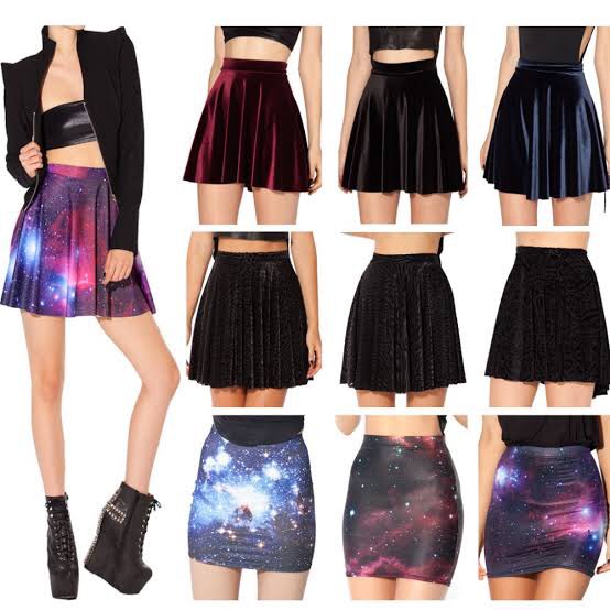 7. Skater Girl skirts This trend which was reminiscent of the 1950s circle skirt but with a 2010s edge you could see this trend spotted paired with either a crop top or the aforementioned blouse chunky necklace combo mentioned