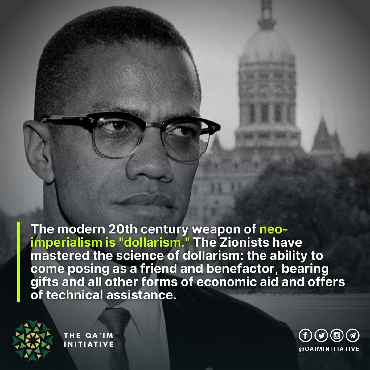 QaimInitiative's tweet image. Malcolm X on Zionism | Statement made in 1964