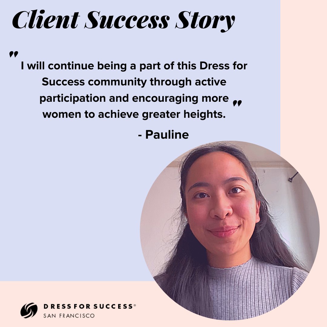 DFSSanFrancisco's tweet photo. "I really appreciate the continuous support that Dress for Success San Francisco has shown us during this pandemic. They have been relentless in providing us with great material every week." #successstory #dfssf https://t.co/y2T8hNgU3T