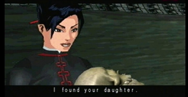 Akueikyou's tweet image. Eine meiner Lieblingsstellen in #FearEffect2: "I found your daughter." *Hält-Eimer-mit-menschlichen-Knochen-hoch* #FearEffect #RetroHelix