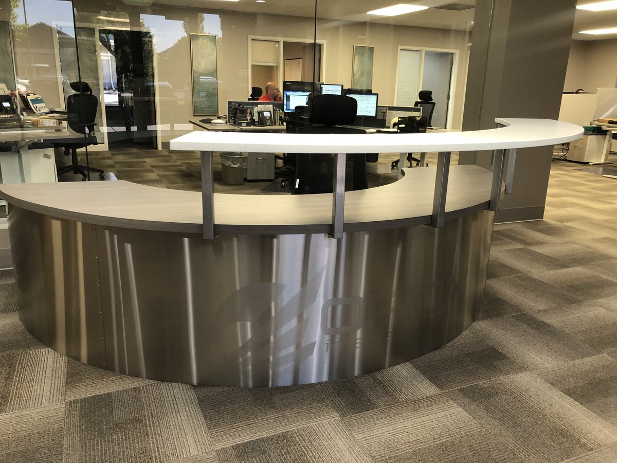 oi_group's tweet photo. Reception area received a new look as our remodel continues to progress. Looking forward to hosting clients and guests again (one of these days)! https://t.co/unPLbeBEEu