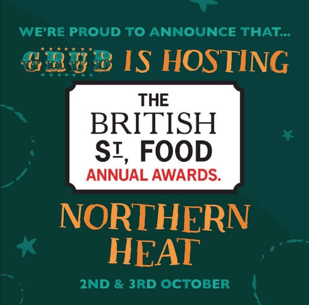 GRUBMCR's tweet photo. Announcement time! 📯
We're hosting the 2020 British Street Food Awards supported by Hellmann’s on 2nd & 3rd October! 🍕
How fab is that? It's going to be a treat of a party 🙌
👉 https://t.co/ylwS1wAzCD #britsfa https://t.co/BLEr7LOGhK