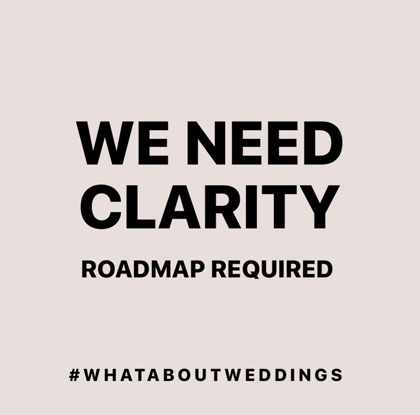 TheCandidApple's tweet photo. How can businesses plan? How can couples make decisions? How does anyone know where to go from here? The answer is simple - we need clarity. And fast. #whataboutweddings #weddinghour https://t.co/CFPTGBsVKE