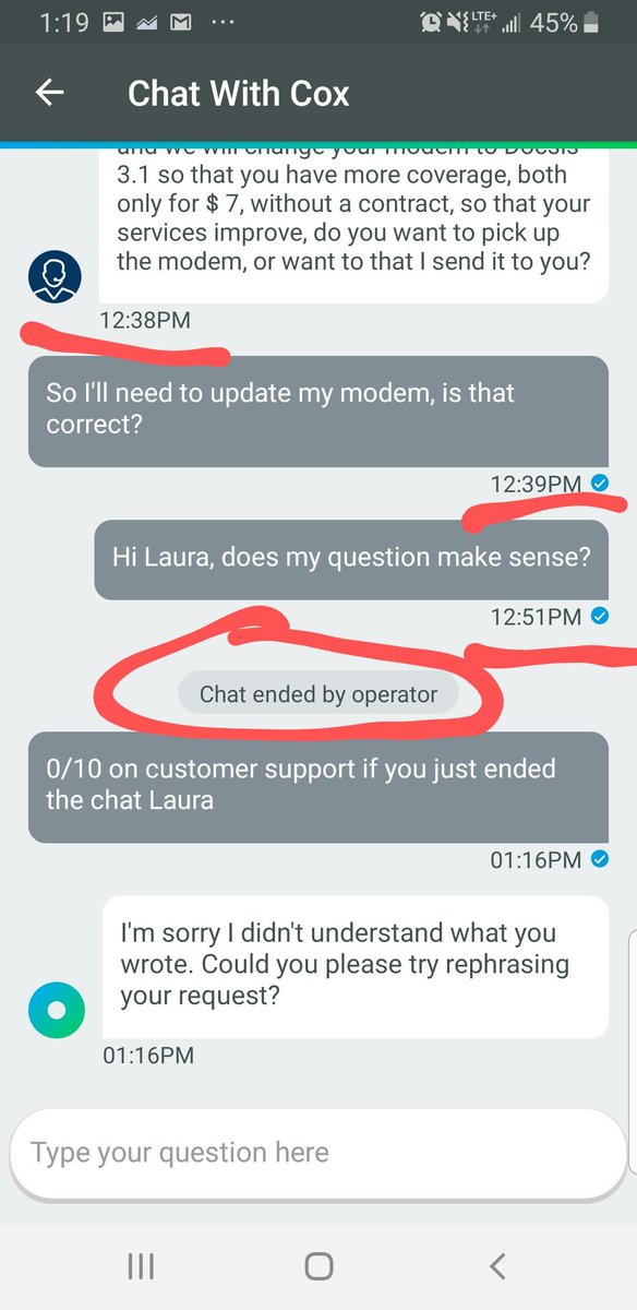 katjbroyles's tweet photo. I'm feeling a bit miffed that @CoxHelp kinda left me on read to this yes or no question 😒 https://t.co/hzS5q7Rb6L