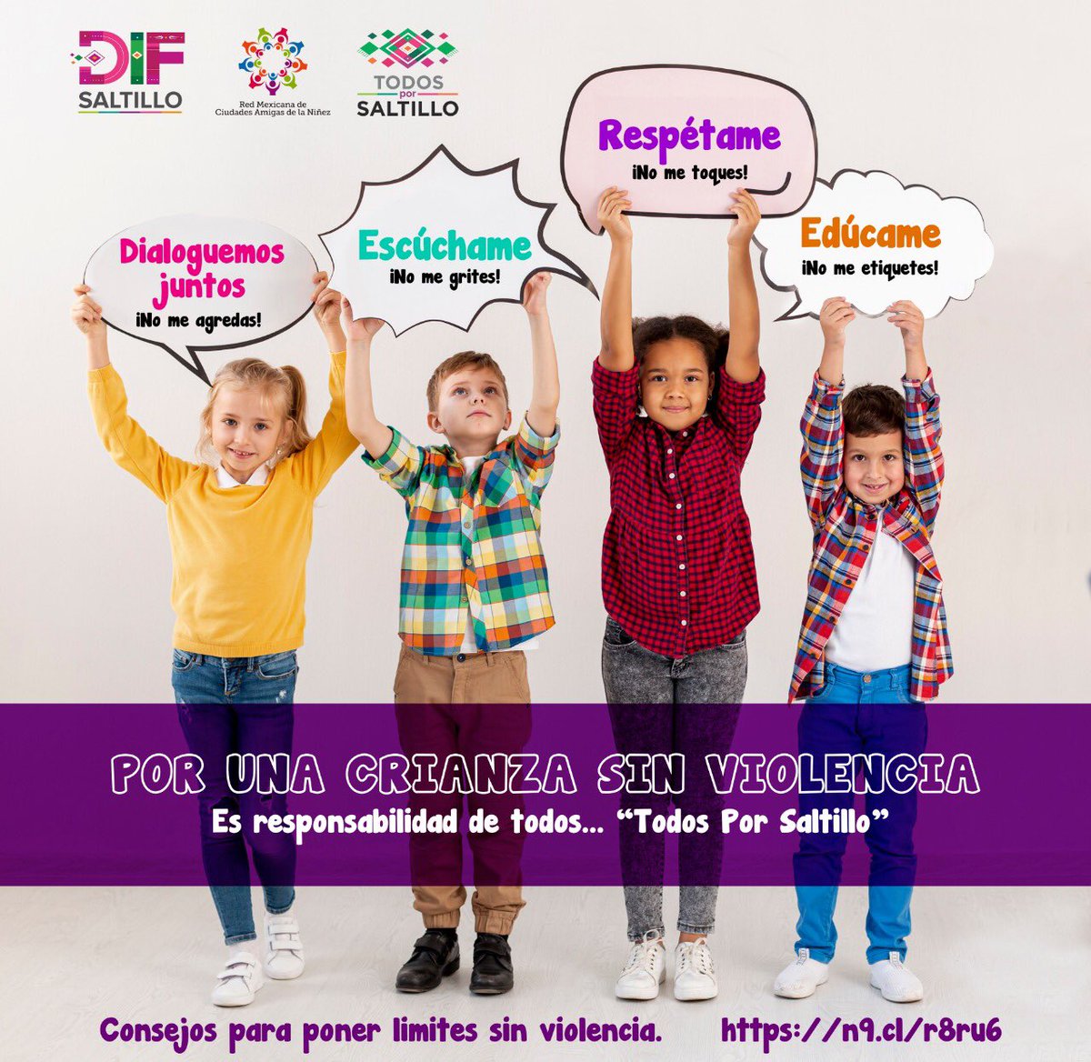 Por una crianza sin violencia.
#ElFuturoDeLaNiñezSiempreEsHoy