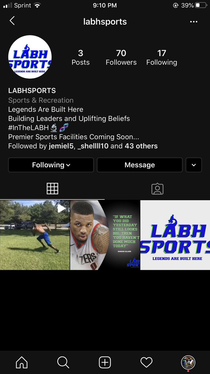 _RobHueston's tweet photo. If you haven’t yet go follow LABH Sports!! Daily motivation, quotes, workouts, future apparel and future training facility #InTheLABH🔬 https://t.co/mFKGcQqwRo