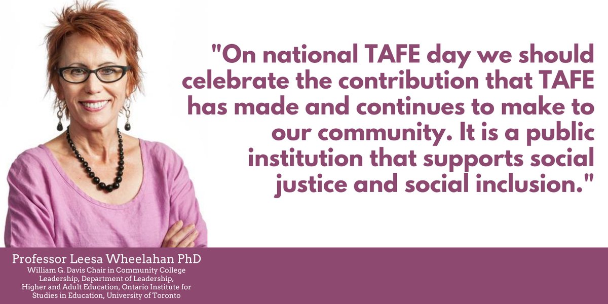 Professor Leesa Wheelahan PhD, from the University of Toronto, writes about the critical role of TAFE and the attempts by governments to cripple it through marketisation policies. #NationalTAFEday @leesaw2 aeufederal.org.au/TAFEDAY2020/pr…