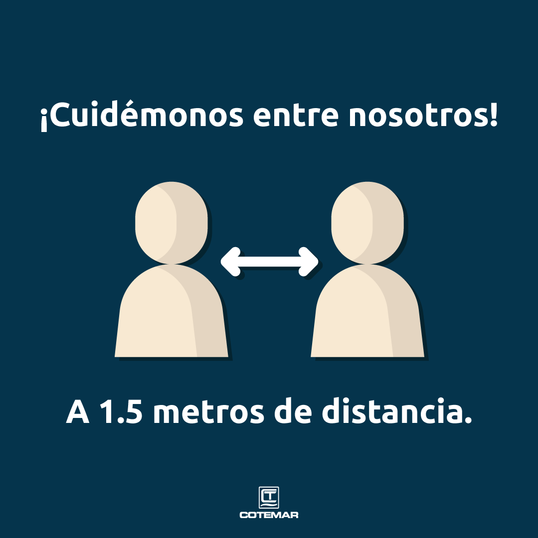 CotemarOficial's tweet photo. Mantén distancia de al menos 1.5 metros cuando salgas de tu hogar. De esta forma, estarás menos expuesto a cualquier tipo de contagio. La información te da poder para prevenir. #SomosCotemar https://t.co/agSJZviiHe