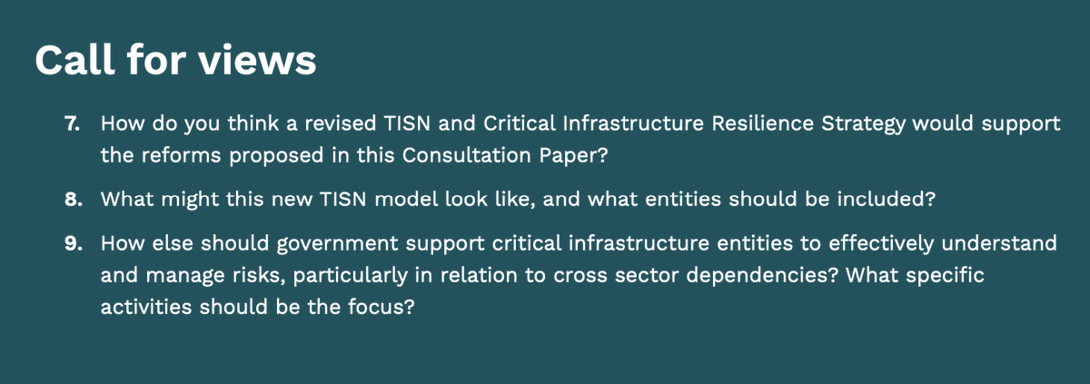 “Government-Critical Infrastructure collaboration to support uplift” is certainly a series of words. It seems to be about how this threat info sharing will work, and how it connects to the existing Trusted Information Sharing Network (TISN, not TISM).