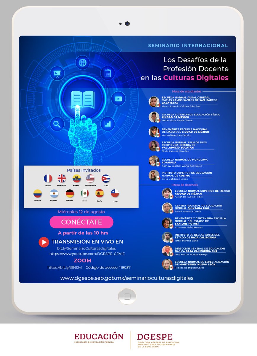 LorenaF58228850's tweet photo. Hoy un magnífico cierre escuchando la experiencia de estudiantes y docentes Normalistas en Seminario de Desafíos de la Profesión Docente Culturas Digitales Gracias por tan bonita experiencia. Felicidades!!! #DGESPE #MarioChavez https://t.co/8fbJAeXwt5