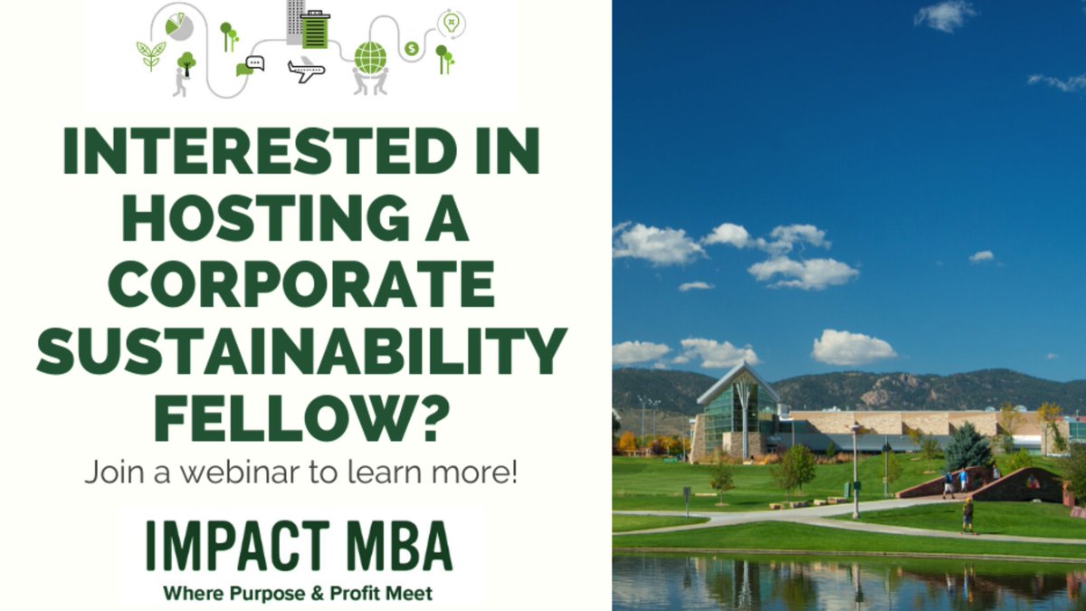 CSUSystem's tweet photo. Is your company working to expand, improve, or kickstart its sustainability efforts? Consider hosting a @CSUCollegeOfBiz #ImpactMBA Corporate Sustainability Fellow, starting Summer 2021.

Tune in to an upcoming webinar to learn more ➡️ https://t.co/Fi6CKWxwM7

#CSR | #CSUSystem https://t.co/avAphVe1oP