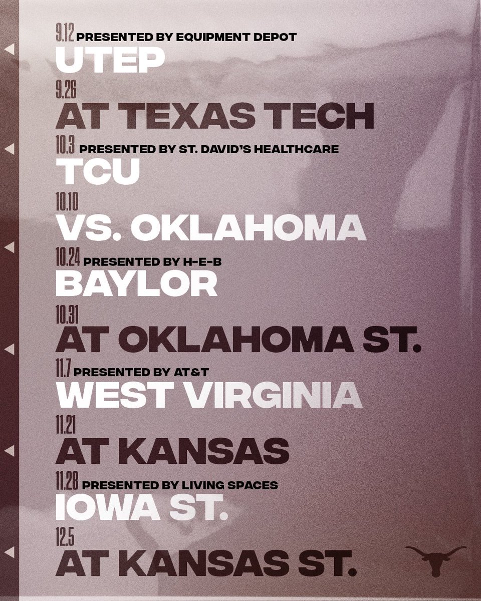 🚨Updated Full 2020 Schedule🚨 

#ThisIsTexas #HookEm