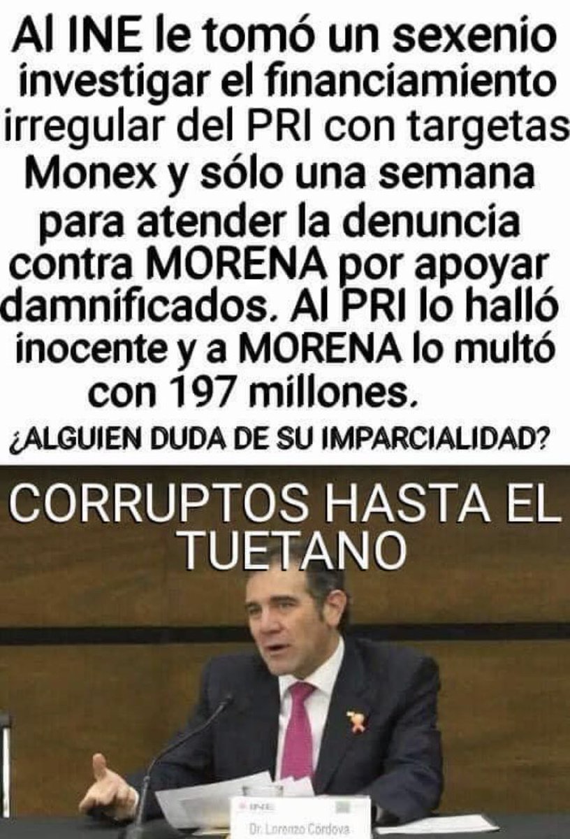 chioreya's tweet photo. #FueraLorenzoCordovaDelINE #FueraCorruptosDelINE es obvio que es parte de la estructura narcocriminal del PRIAN ! https://t.co/AHYuZ6DAGJ