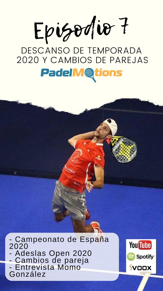 Este jueves a las 20.00 disponible un nuevo episodio. Aquí os dejamos nuestro menú
#Padelmotions #padel #podcast #spotifypodcasts #ivoox #Anchor
⬇️⬇️⬇️⬇️⬇️⬇️⬇️