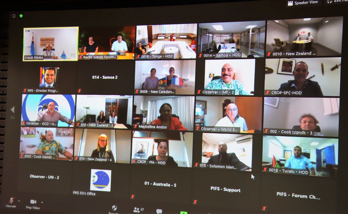 The 1st virtual Forum Economic Ministers Meeting has ended. #BluePacific Economic Ministers recognise innovate responses are needed in the face of COVID-19. Regional solidarity and global collective action are critical. Stay tuned for details. #FEMM2020