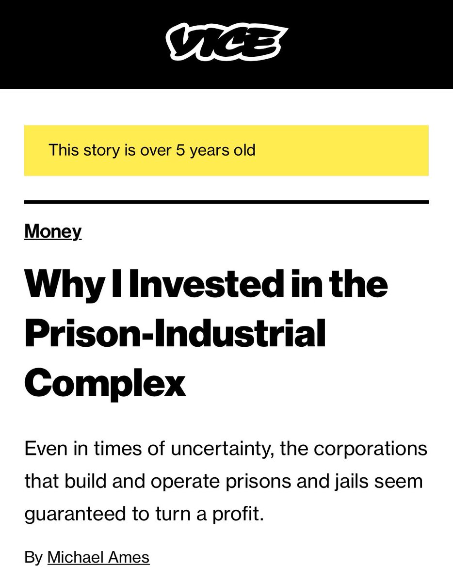 lmaooo so many ppl did not know there are prison stocks. i am glad this brought some awareness. but in case you can't believe this shit:*breaths in*THERE. ARE. PRISON. COMPANIES.SOME. ARE. LISTED. ON. THE. STOCK. EXCHANGE.