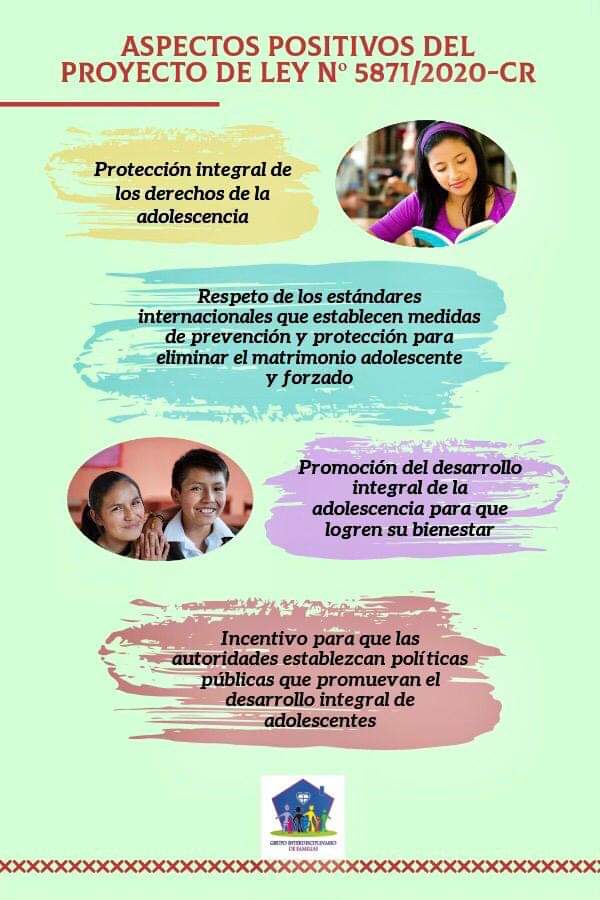 GIFAMILIAS's tweet photo. Desde #GIFAMILIAS les compartimos esta infografía sobre el matrimonio adolescente y en qué consiste el Proyecto de Ley N 5871/2020- CR.
#AdolescenciaLibredeMatrimonio
Les pedimos por favor su máxima difusión, puesto que es un tema que nos concierne a tod@s como sociedad 💯🔝 https://t.co/NxJhHbUxgV