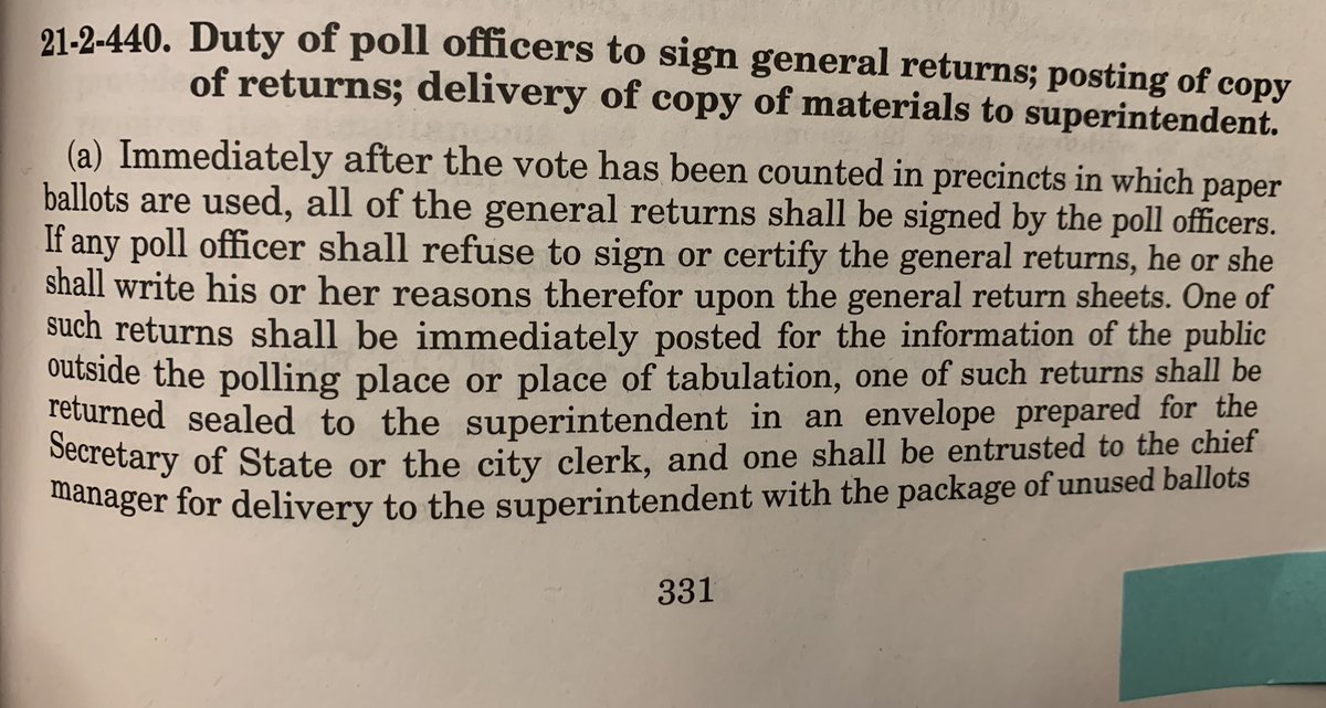 Code section requiring the posting of poll tapes. h/t Jorge Balbona 12/